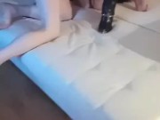 Husband in stockings films as strangers use his slut wife's holes 4/16