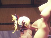 Genshin Impact Hentai Futanari - Yoimiya Blowjob with cum in her mouth to Ayaka Futanari 10/16