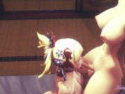 Genshin Impact Hentai Futanari - Yoimiya Blowjob with cum in her mouth to Ayaka Futanari 11/16