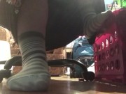 Sexy School Girl Ignores You While She Studies with cute Sneakers 10/16