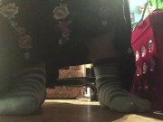 Sexy School Girl Ignores You While She Studies with cute Sneakers 13/16