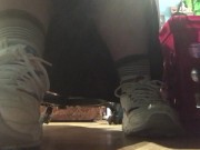 Sexy School Girl Ignores You While She Studies with cute Sneakers 2/16