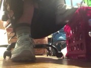 Sexy School Girl Ignores You While She Studies with cute Sneakers 3/16