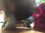 Sexy School Girl Ignores You While She Studies with cute Sneakers 5/16