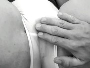 Rubbing her clit through her white little pants until she's DRIPPING WET 5/16