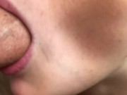 Closeup blowjob cum in mouth 1/16