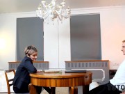 TUTOR4K. Short-haired literature teacher nailed by stud in several poses 4/16