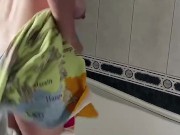 I pissing with a big jet up. Then she showed her hairy asshole. I started farting my asshole. 13/16