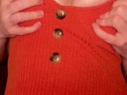 Masked while undressing orange dress 2/16