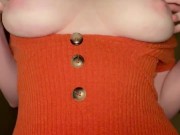 Masked while undressing orange dress 5/16