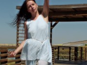 public flashing upscirt on the street 12/16