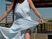 public flashing upscirt on the street 13/16