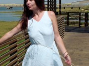 public flashing upscirt on the street 9/16