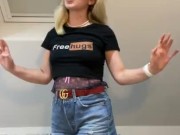 Cute, posh British girl passive aggressively strips down after her whiny friend begs her to upload x 1/16