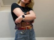 Cute, posh British girl passive aggressively strips down after her whiny friend begs her to upload x 3/16