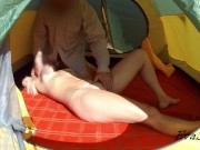 Morning sex in a tent by the sea 4/16