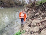 Busty blonde wife sucks then fucks her husband outdoors 10/16