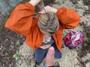 Busty blonde wife sucks then fucks her husband outdoors 7/16