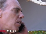 She Will Cheat - Hot Blonde Wife Cali Carter Plays With Busty Brett Rossi While Her Husband Watches 1/16