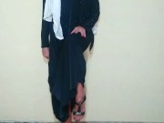 Busty chechen girl in hijab gets fun and bursts a balloons with high heels 11/16