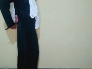 Busty chechen girl in hijab gets fun and bursts a balloons with high heels 15/16