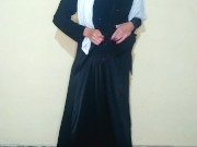 Busty chechen girl in hijab gets fun and bursts a balloons with high heels 7/16