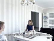 TUTOR4K. Help mature tutor drilled by angry student in the kitchen 5/16