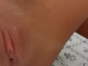 Cuckold clean girlfriend pussy after sex with stranger on the beach. Creampie 16/16