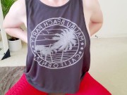 JOI From Personal Trainer With Puffy Pussy Lips Goes Into A Hot Downward Doggy Pose! 7/16