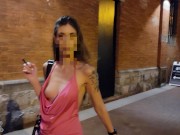 Husband dared me to keep my tits out in the busy bar district - LilyMaeExhib 12/16