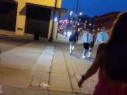 Husband dared me to keep my tits out in the busy bar district - LilyMaeExhib 3/16