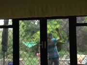 GRANNYLOVESBLACK - Lacey and her lover Tallulah are getting it on when they notice a strange guy spying on them 4/16