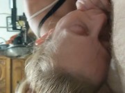 Throws up a little not once but twice and still swallows my load...atta girl 13/16