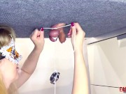 Mistress tied weights to the balls of her EasyCBTGirl 11/16