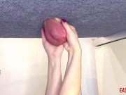 Mistress very hard scrotum stretching her slave EasyCBTGirl 16/16