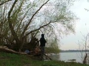 Mit Steifem Wurm fängt man besser - Outdoor Blowjob Schlucken Rothaarig 2/16