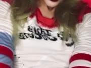 REAL LIFE Harley Quinn FUCKS herself with FAT dildo and CUMS 2/16