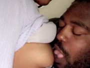 Tits worship lol he loves my boobs watch his tongue all over me  12/16