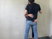 Husband Films Hotwife Fucking Friend in Public Stairwell / Public Creampie 1/16
