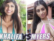 BANGBROS - Violet Myers And Mia Khalifa Doing Their Thing, Who Does It Better? Decide In The Comment