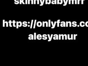 A thin student sucks a dick and jerks off to herself with a butt plug 1/16