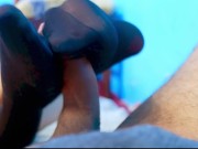 a perfect footjob with pantyhose 6/16