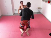 Gaia vs Zac - Competitive Mixed Wrestling 9/16