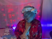 Cat Girl Egirl Fucks Herself with Dildo! (Cumshot, Riding) 2/16