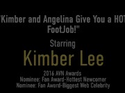 Young Kimber Lee And Thick Cuban Angelina Castro Tease With Hot FootJob! 1/16