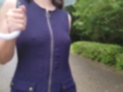 【人妻の露出散歩】雨の公園で全裸で散歩オナニー【前編】 1/16