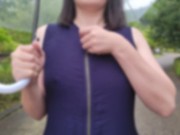 【人妻の露出散歩】雨の公園で全裸で散歩オナニー【前編】 2/16