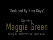 Strap On Lesbian Sex! PAWGs Maggie Green And Nina Kayy Love Cumming Hard! 1/16