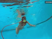 Lana Tanga in red lingerie masturbating underwater 6/16