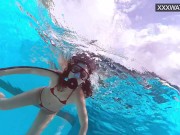 Lana Tanga in red lingerie masturbating underwater 7/16